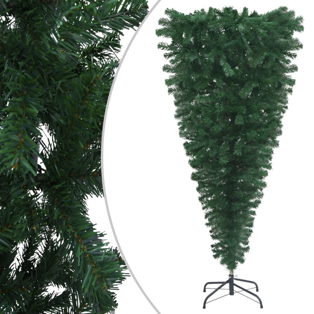 vidaXL Albero di Natale Capovolto Preiluminato con Palline 240 cm