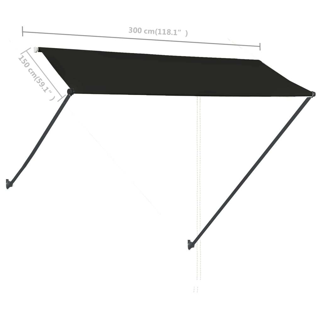 vidaXL Tenda da Sole Retrattile con LED 300x150 cm Antracite