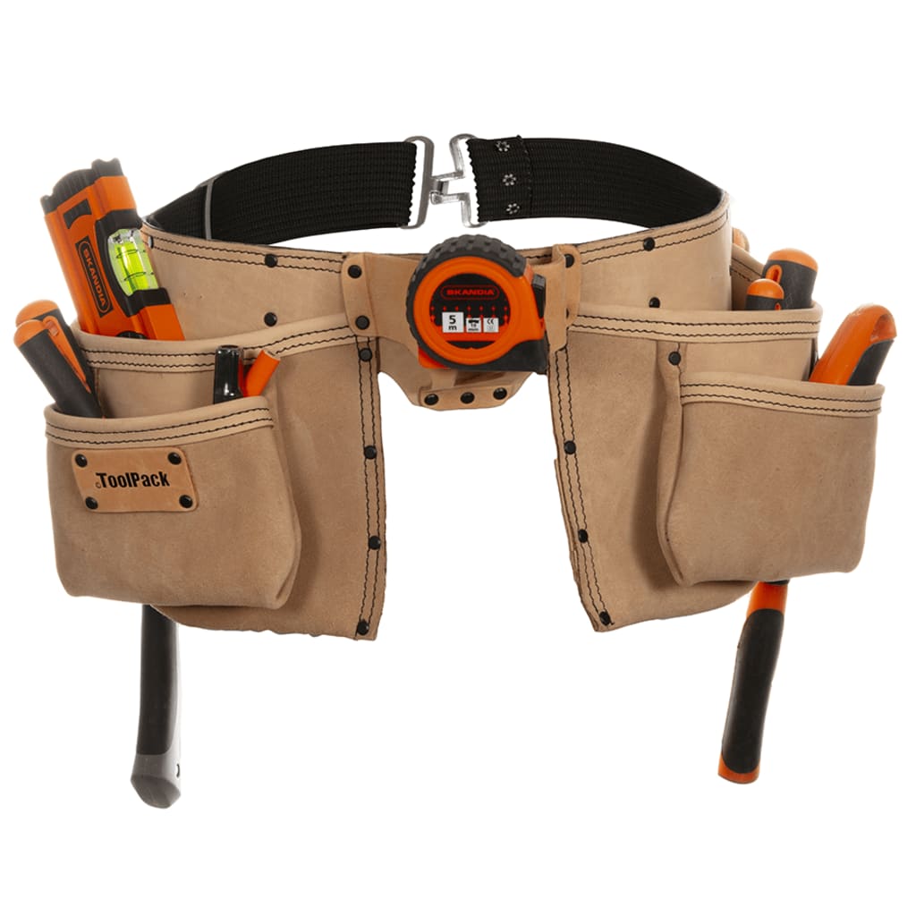 Toolpack Cintura Porta Attrezzi Professionale a 2 Tasche Elite Beige