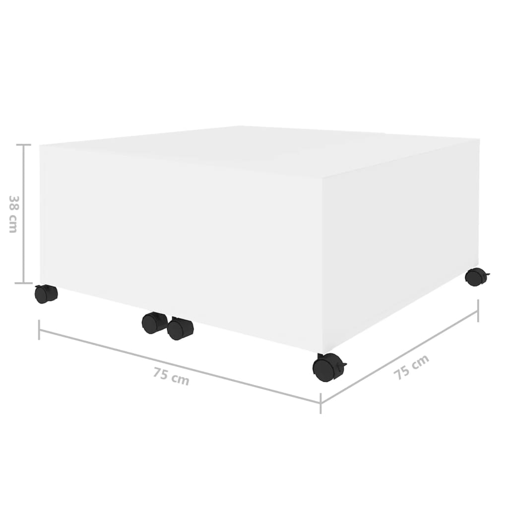 vidaXL Tavolino da Salotto Bianco 75x75x38 cm in Legno Multistrato