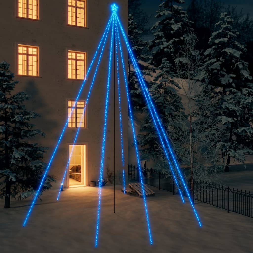 vidaXL Luci per Albero di Natale Interni Esterni 1300 LED Blu 8 m