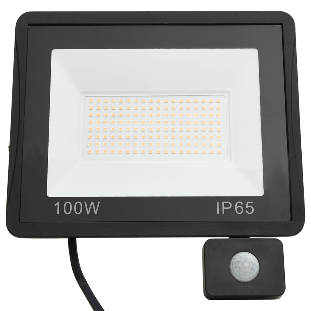 vidaXL Faretto a LED con Sensore 100 W Bianco Caldo
