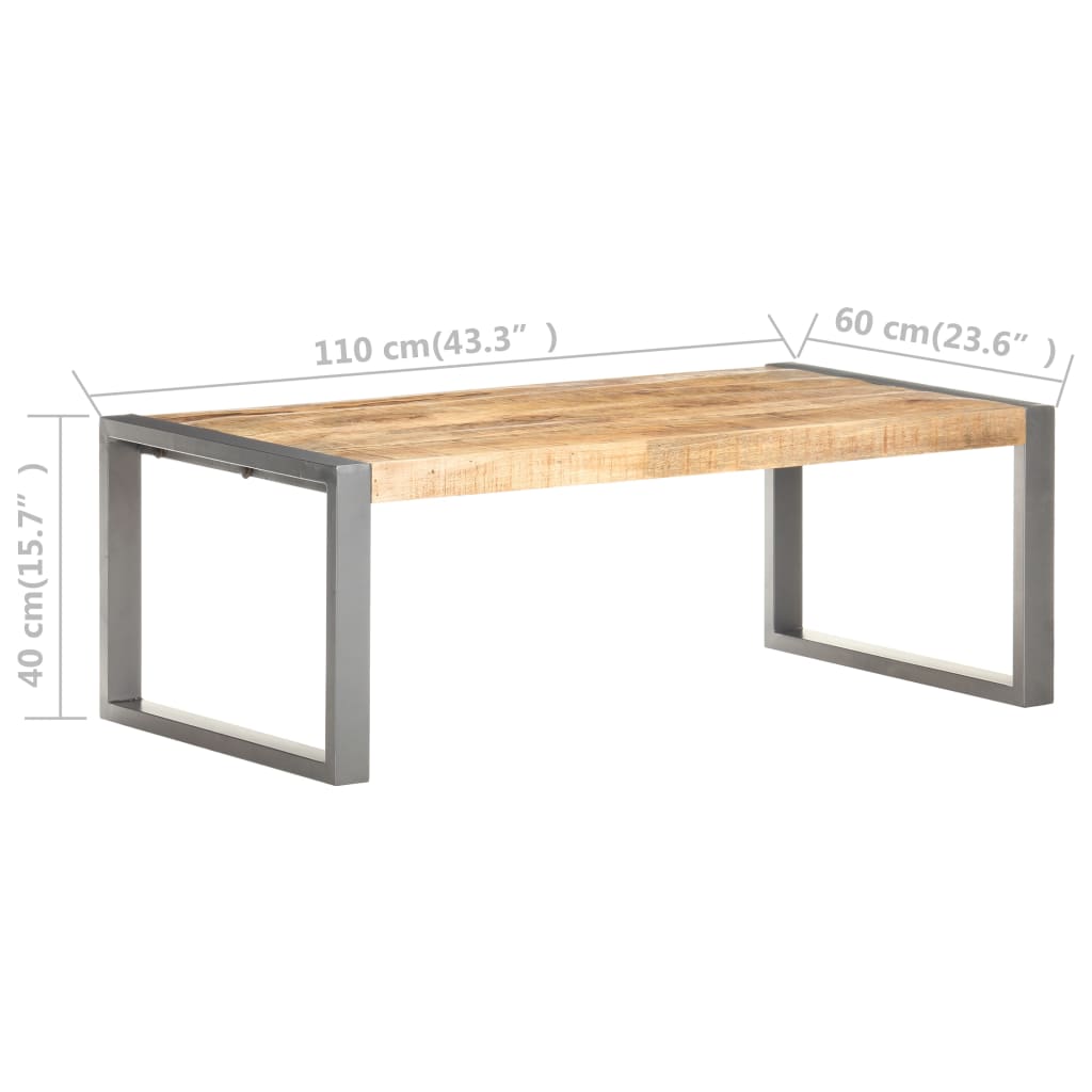 vidaXL Tavolino da Salotto 110x60x40 cm in Legno di Mango Grezzo