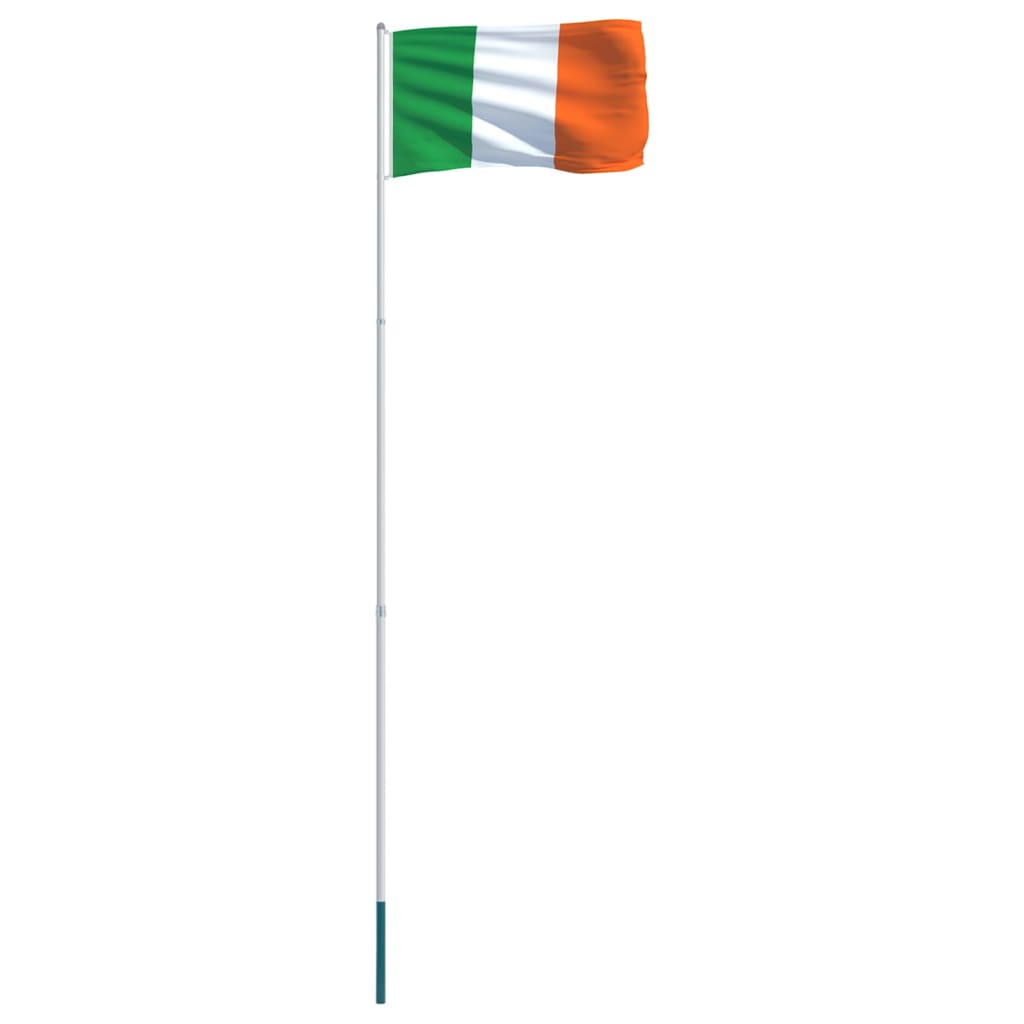 vidaXL Bandiera dell'Irlanda con Pennone in Alluminio 4 m
