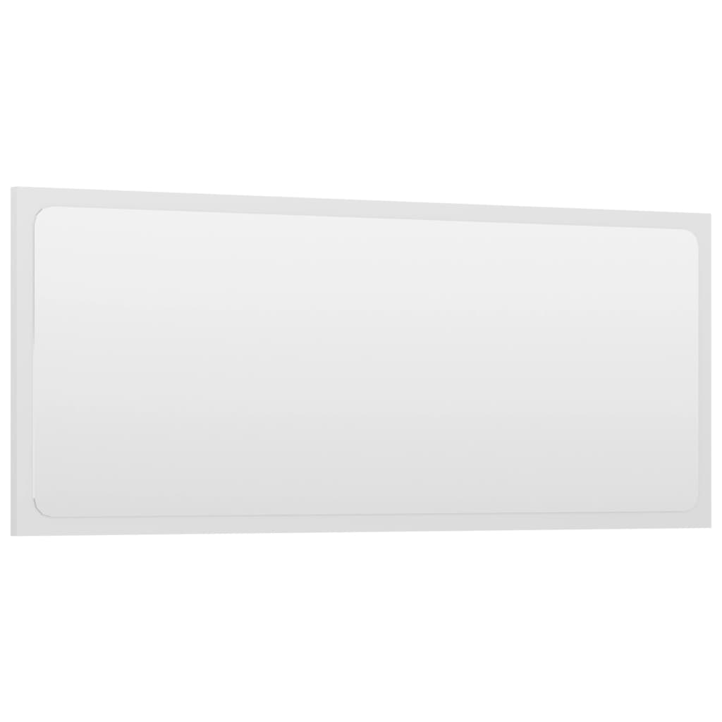 vidaXL Specchio da Bagno Bianco Lucido 90x1,5x37 cm Legno Multistrato