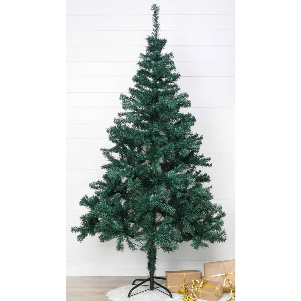 HI Albero di Natale con Supporto in Metallo Verde 210 cm