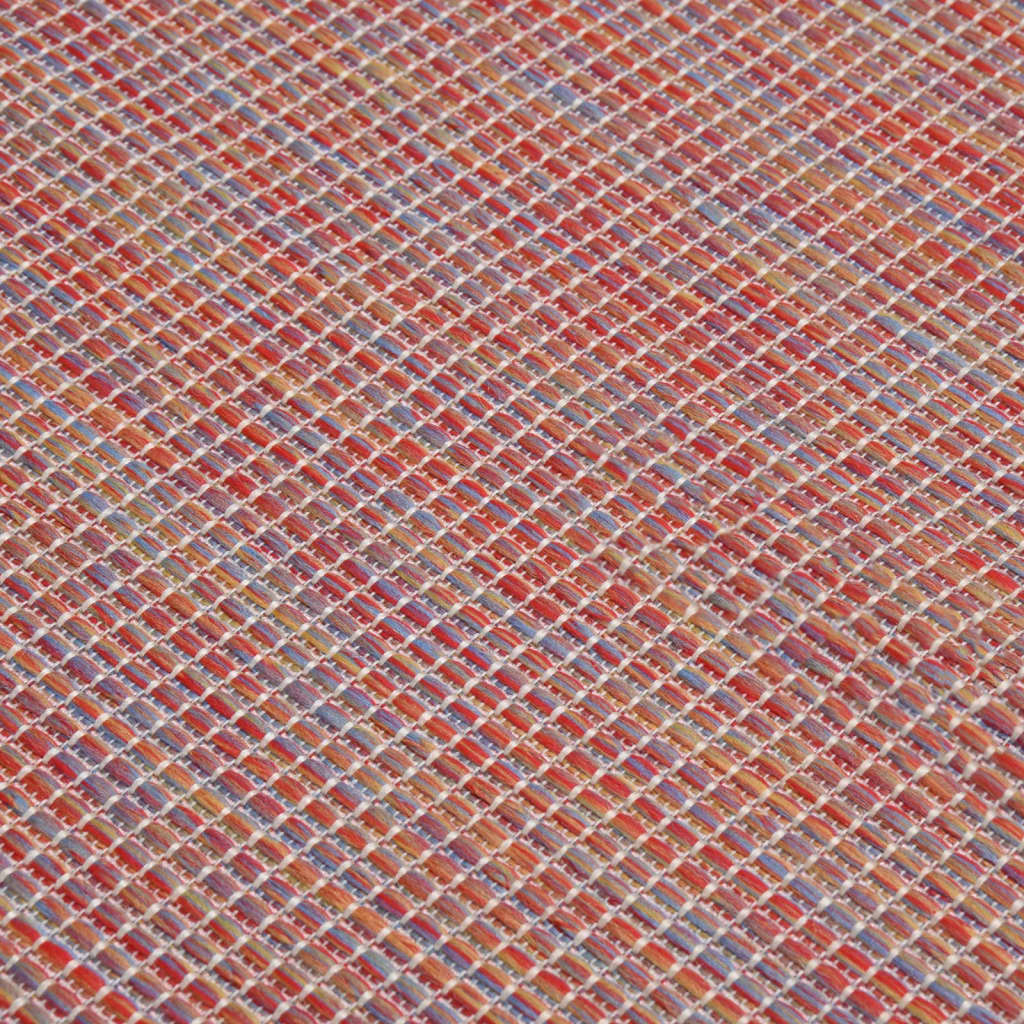 vidaXL Tappeto da Esterni a Tessitura Piatta 80x250 cm Rosso
