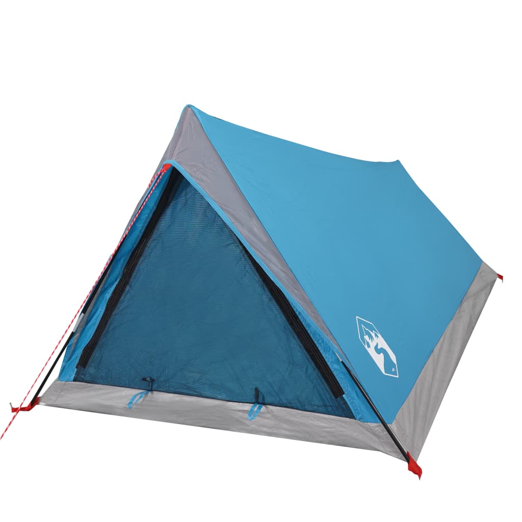vidaXL Tenda da Campeggio 2 Persone Blu 200x120x88/62 cm Taffetà 185T