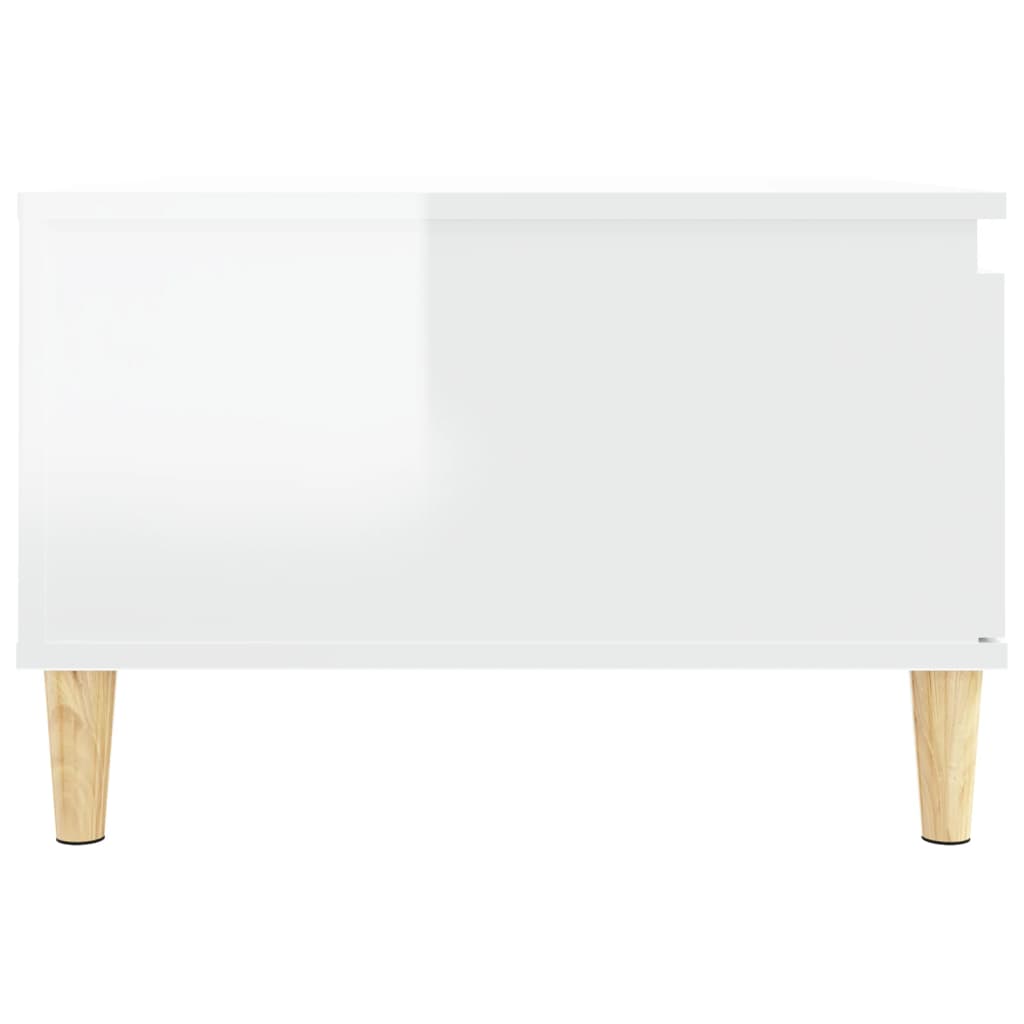 vidaXL Tavolino Salotto Bianco Lucido 55x55x36,5 cm Legno Multistrato