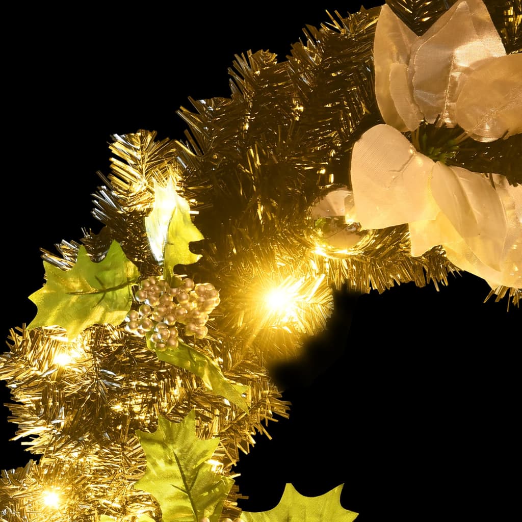 vidaXL Ghirlanda Natalizia con Luci LED Nera 60 cm in PVC