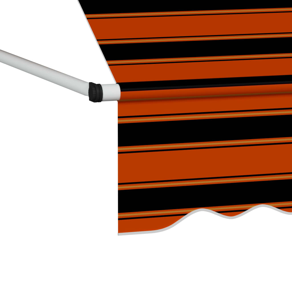 vidaXL Tenda da Sole Retrattile Manuale 350 cm Arancione e Marrone