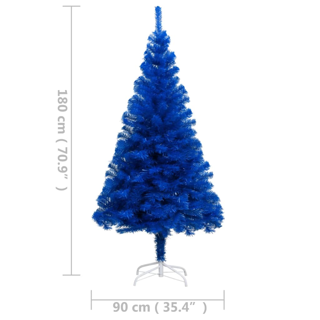 vidaXL Albero di Natale Preilluminato con Supporto Blu 180 cm in PVC