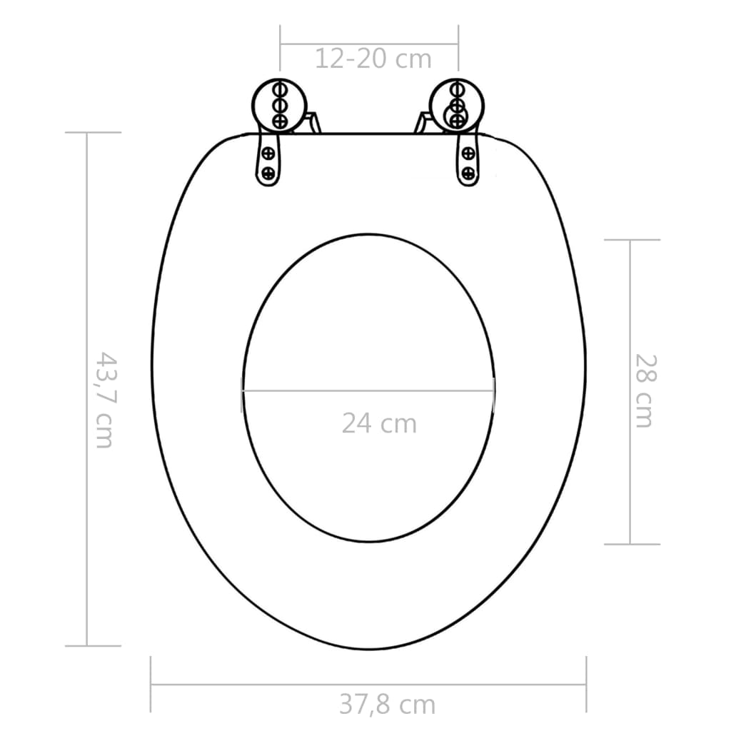 vidaXL Tavoletta WC con Coperchio MDF Design a Conchiglie