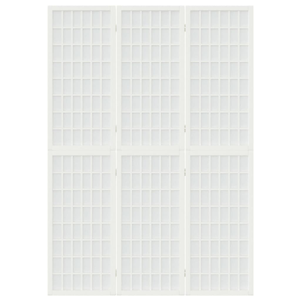 vidaXL Divisorio Pieghevole 3 Pannelli Stile Giapponese 120x170 Bianco