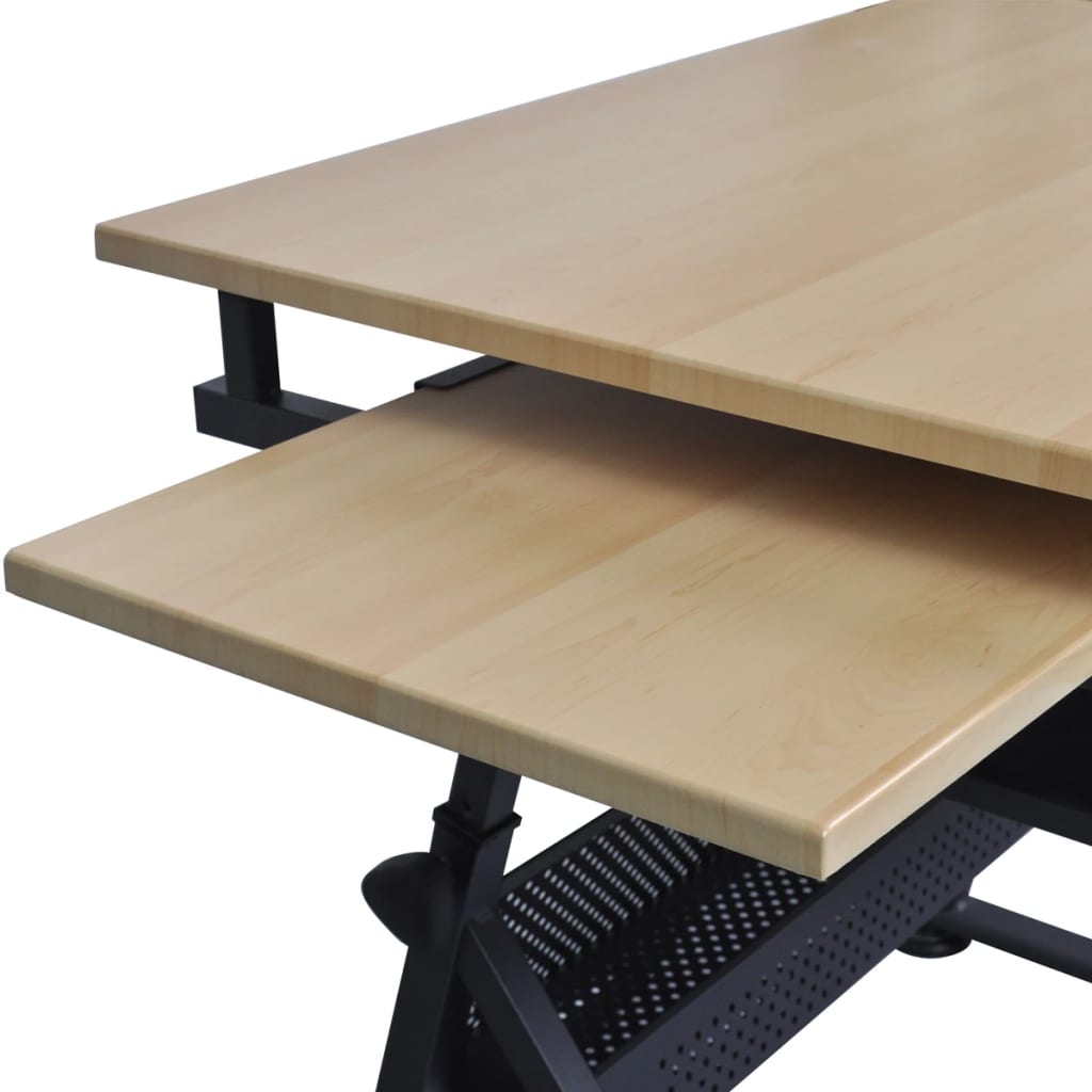 Tavolo inclinabile con due cassetti tavolo da disegno con sgabello