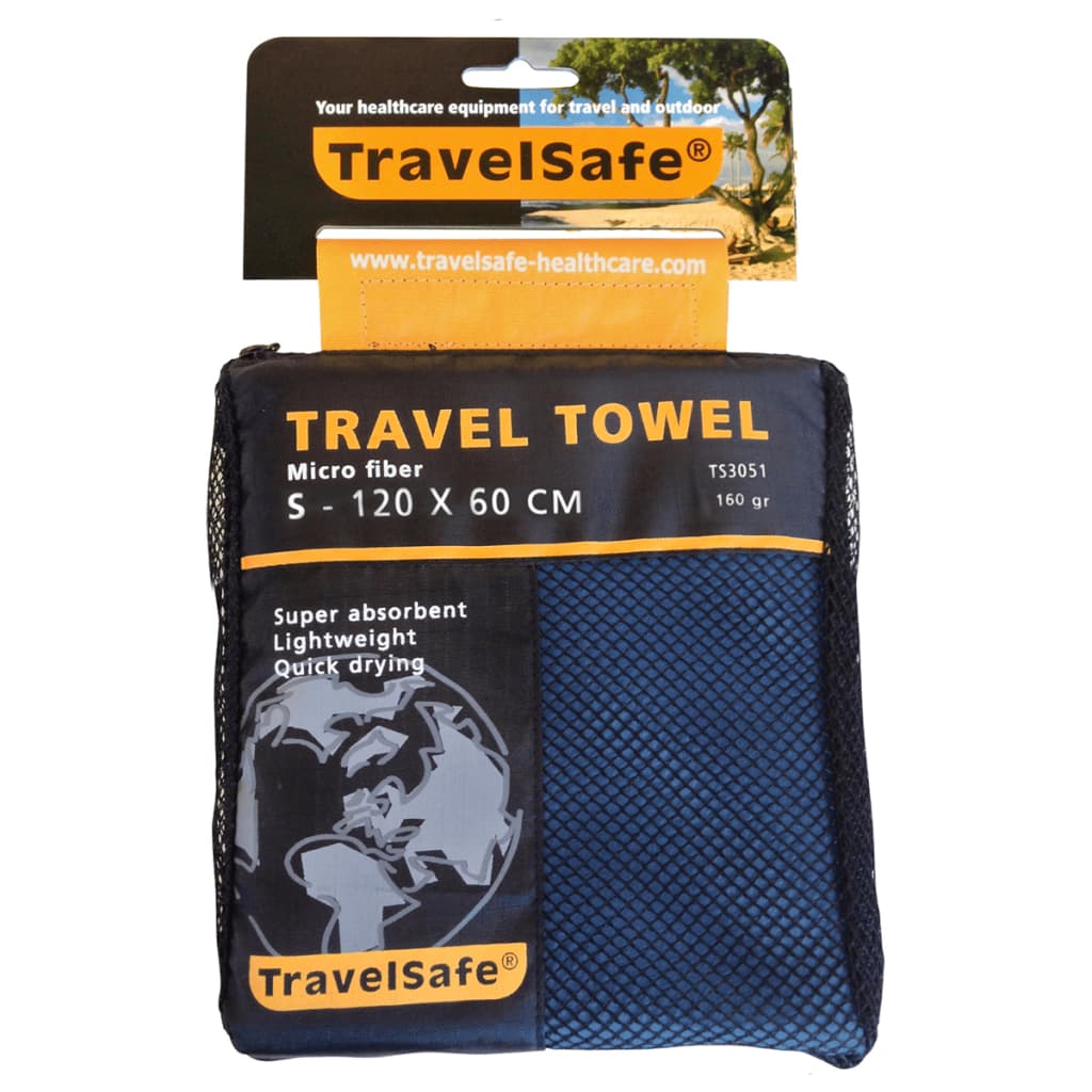 Travelsafe Asciugamano da Viaggio in Microfibra S Blu Reale TS3051