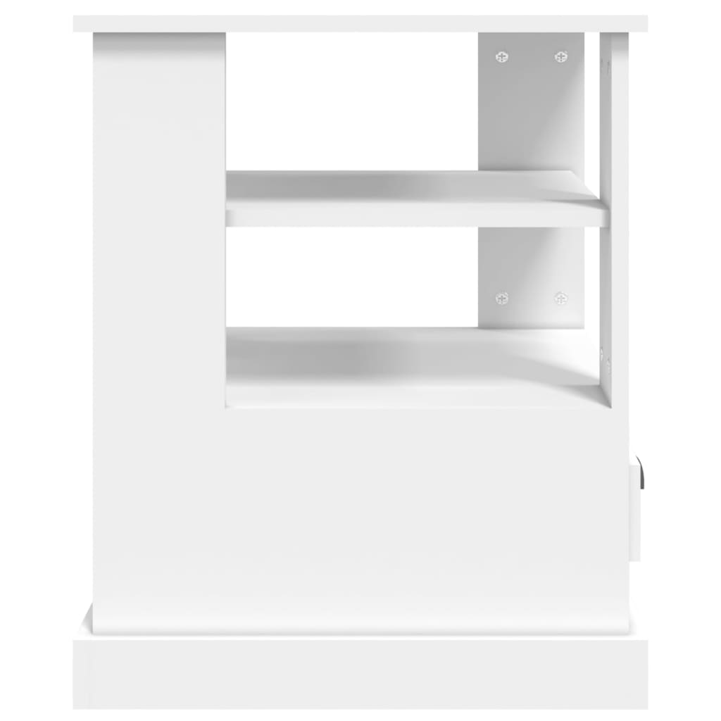vidaXL Tavolino Bianco 50x50x60 cm in Legno Multistrato