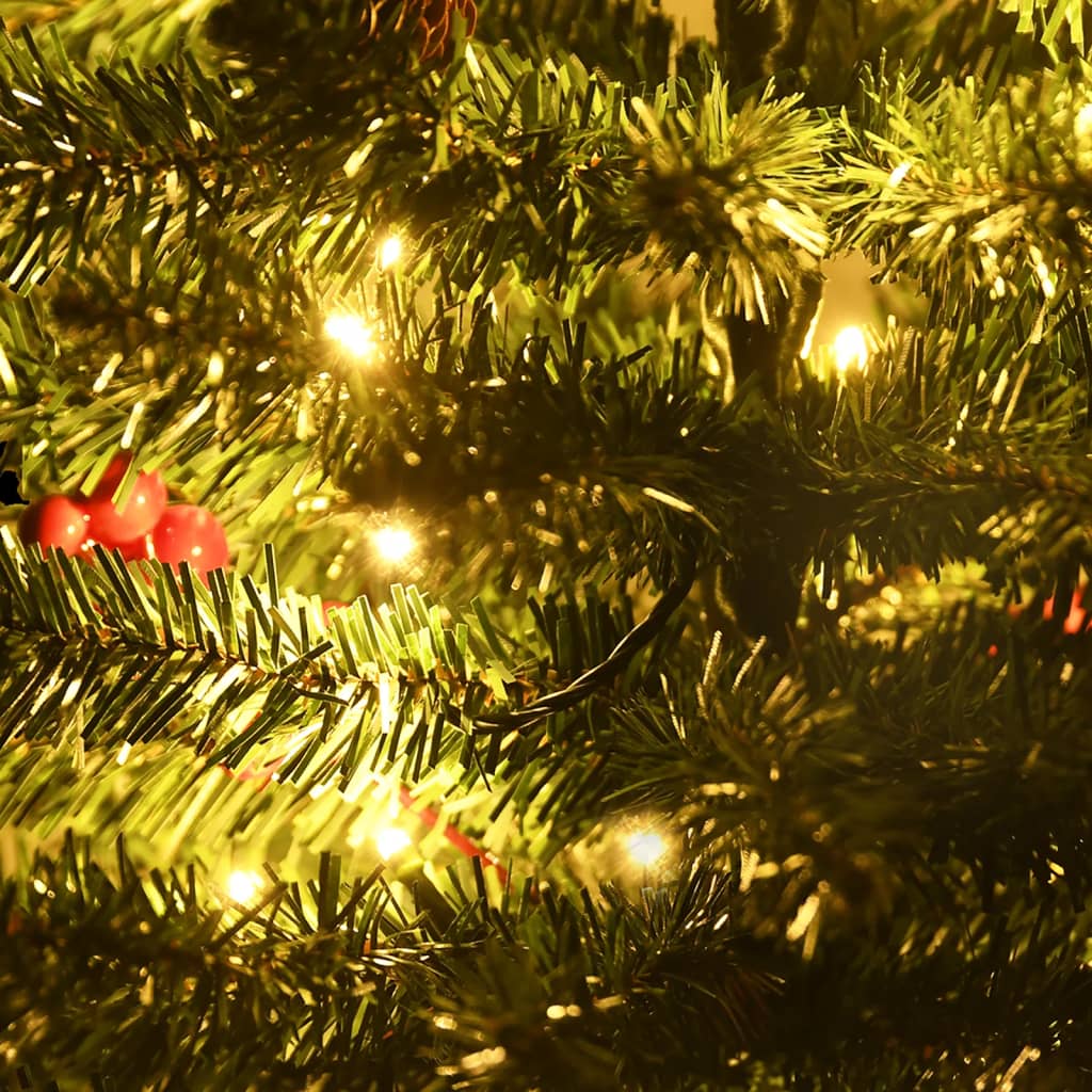 vidaXL Alberi di Natale Artificiali 2 pz con Corona, Ghirlanda e LED