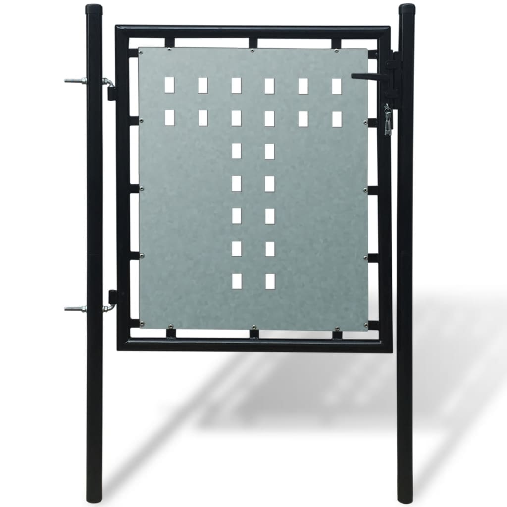 vidaXL Cancello per Recinzione Singolo Nero 100 x 150 cm