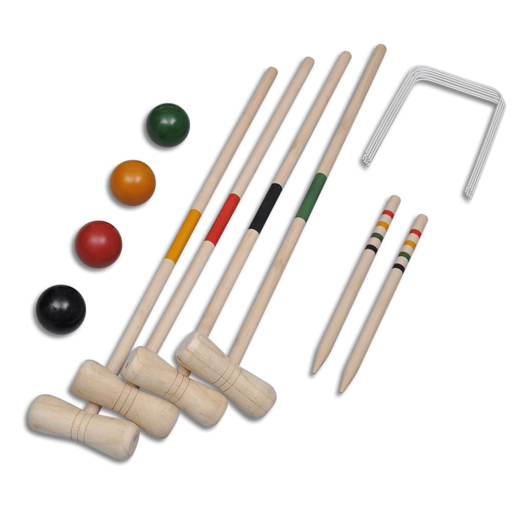 Set Gioco Croquet di legno per 4 giocatori