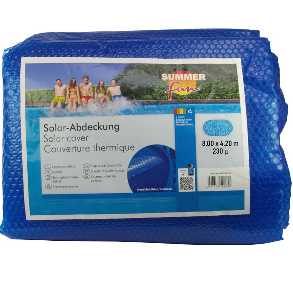 Summer Fun Copertura Solare per Piscina Ovale 800x420 cm in PE Blu