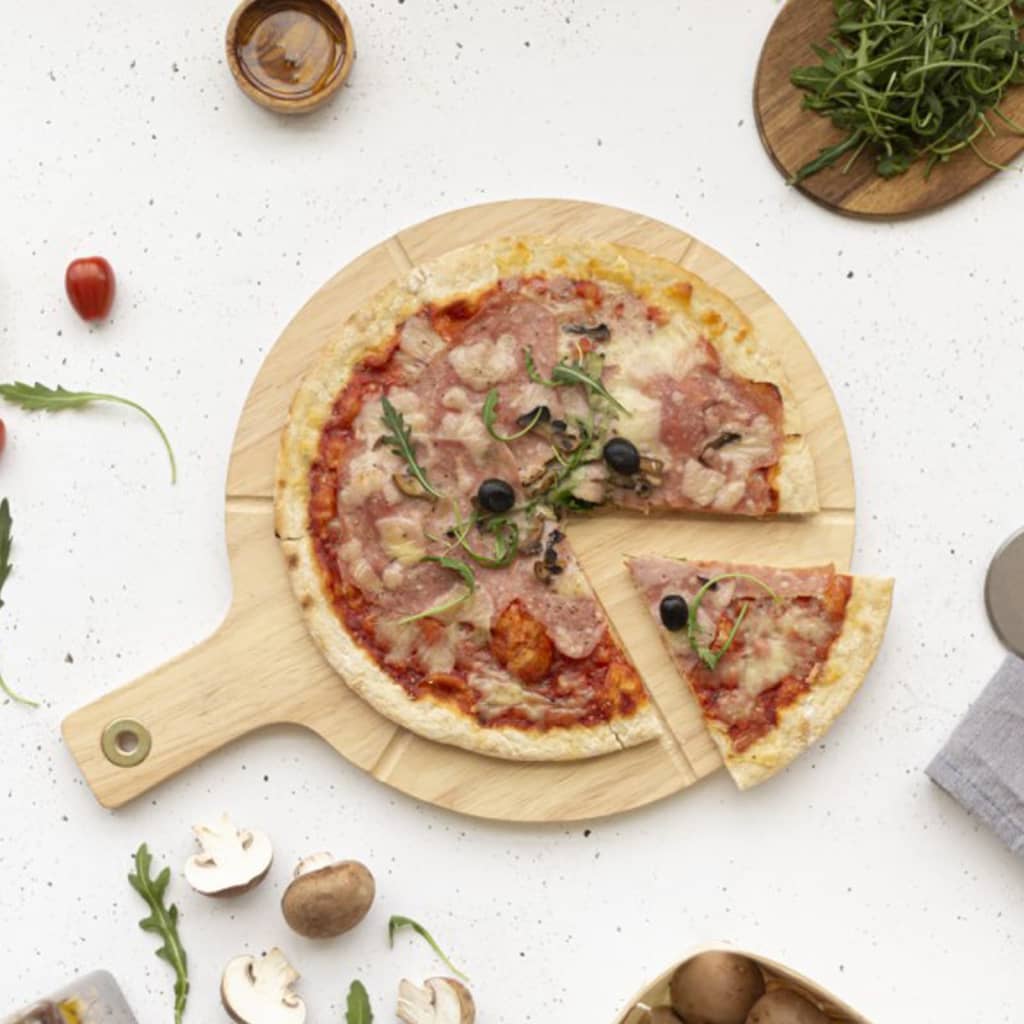 Livoo Set di Taglio per Pizza 30 cm in Legno