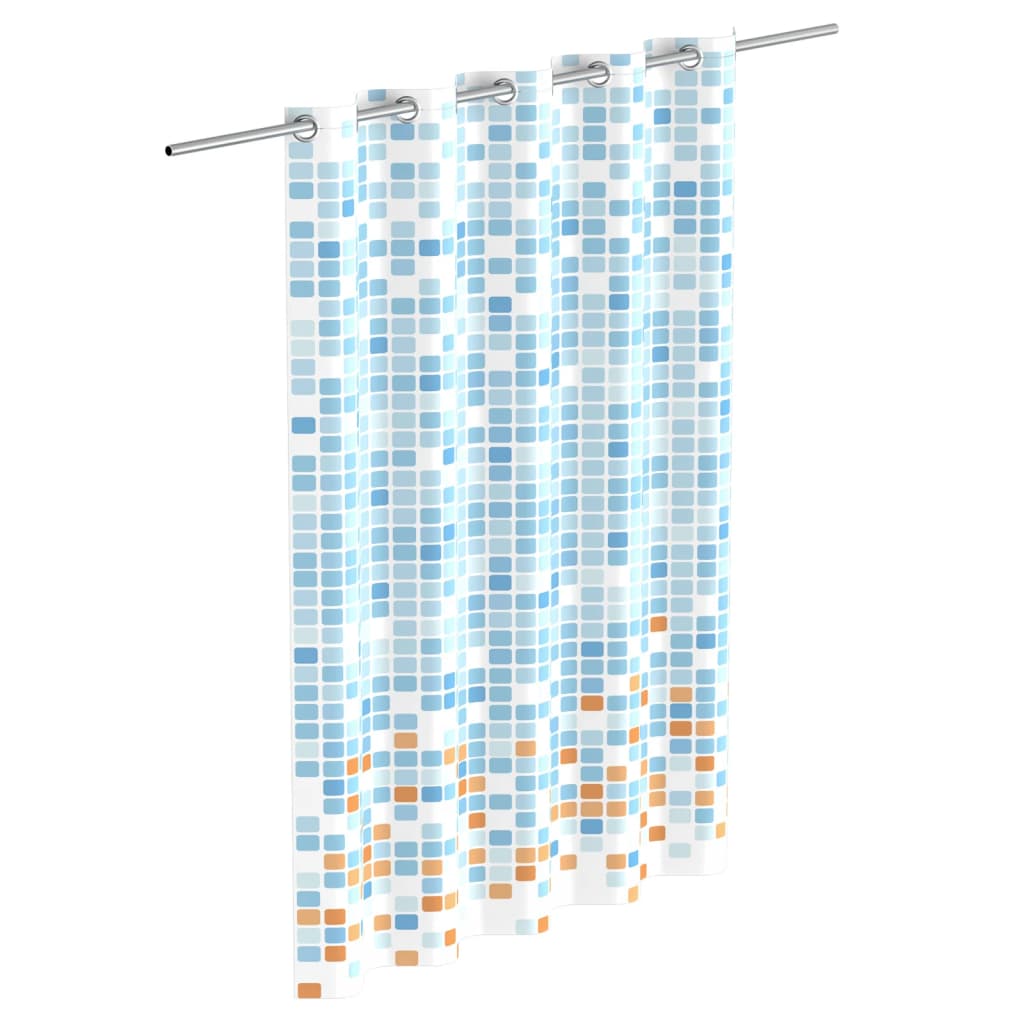 EISL Tenda da Doccia con Mosaico Blu-Arancio 200x180x0,2 cm