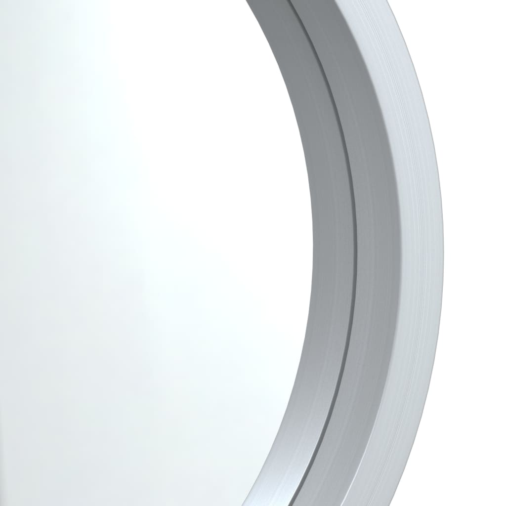 vidaXL Specchio da Parete con Cinghia Argento Ø 55 cm