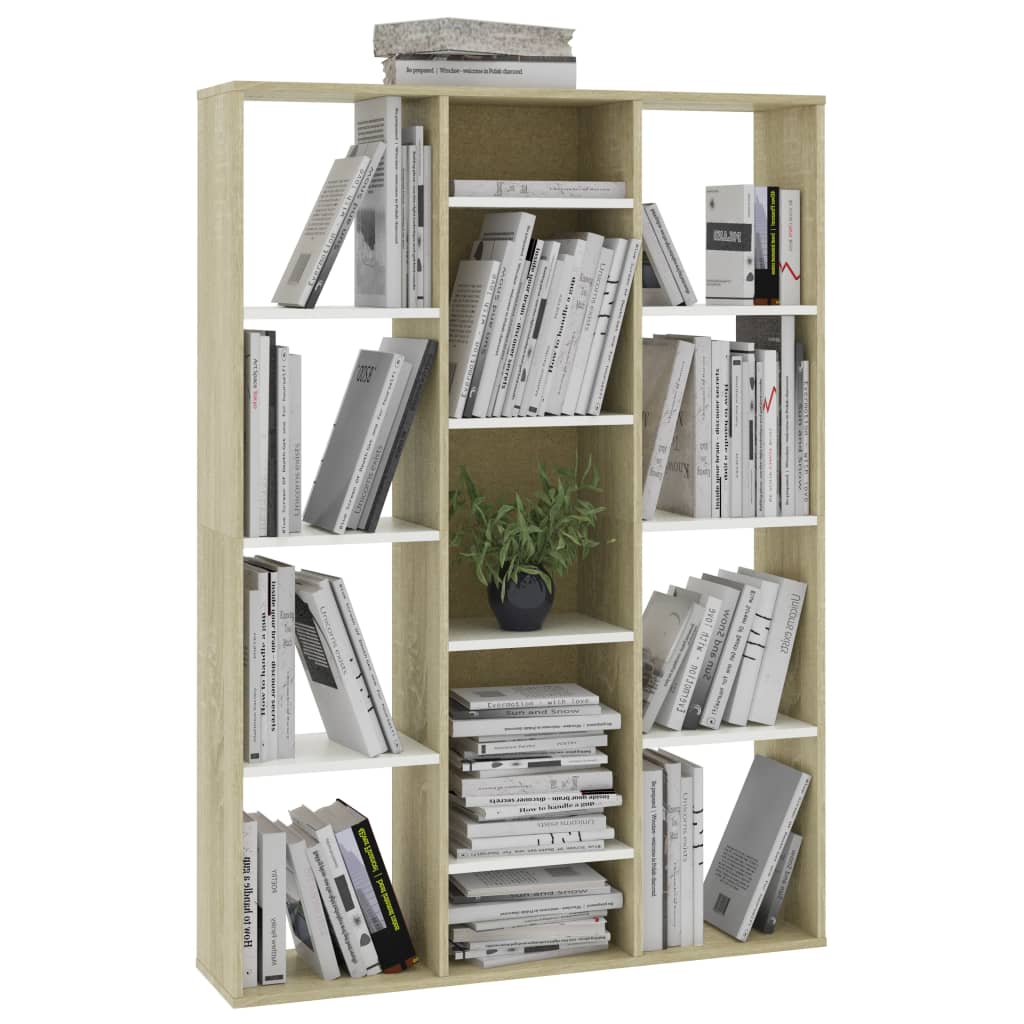 vidaXL Libreria/Divisorio Bianco Rovere Sonoma 100x24x140 Multistrato
