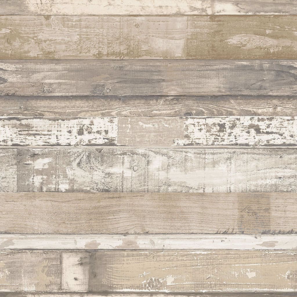 Noordwand Carta da Parati Homestyle Old Wood Marrone e Beige
