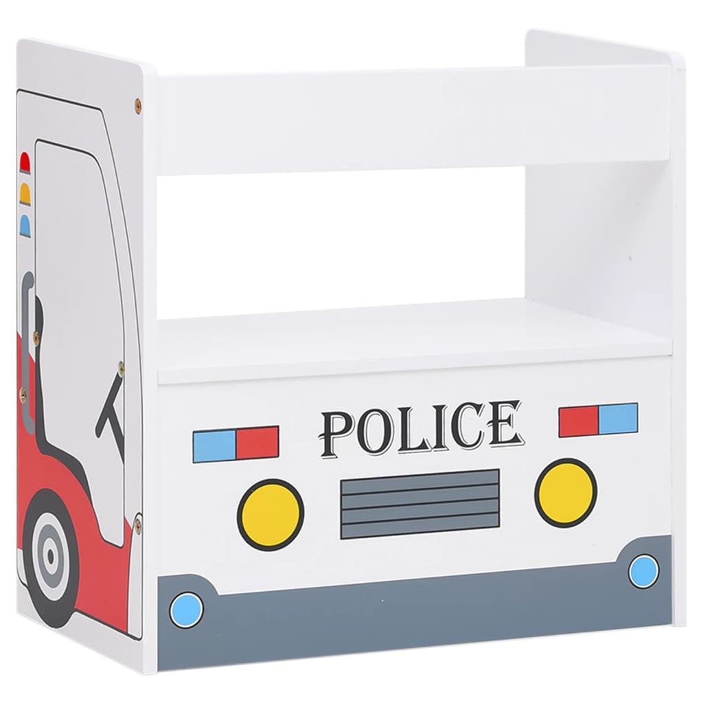 vidaXL Set Tavolo e Sedia per Bambini 3 pz Design Auto Polizia in MDF
