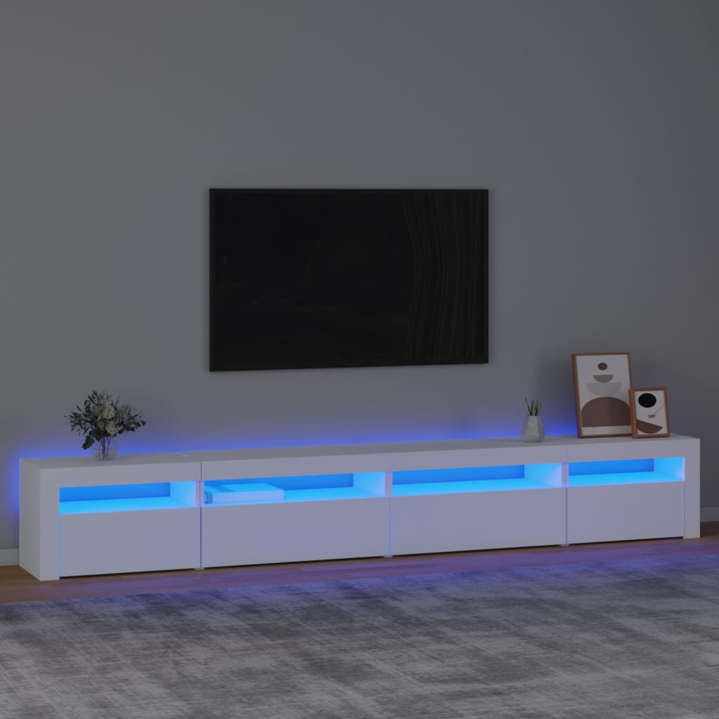 vidaXL Mobile Porta TV con Luci LED Bianco 270x35x40 cm