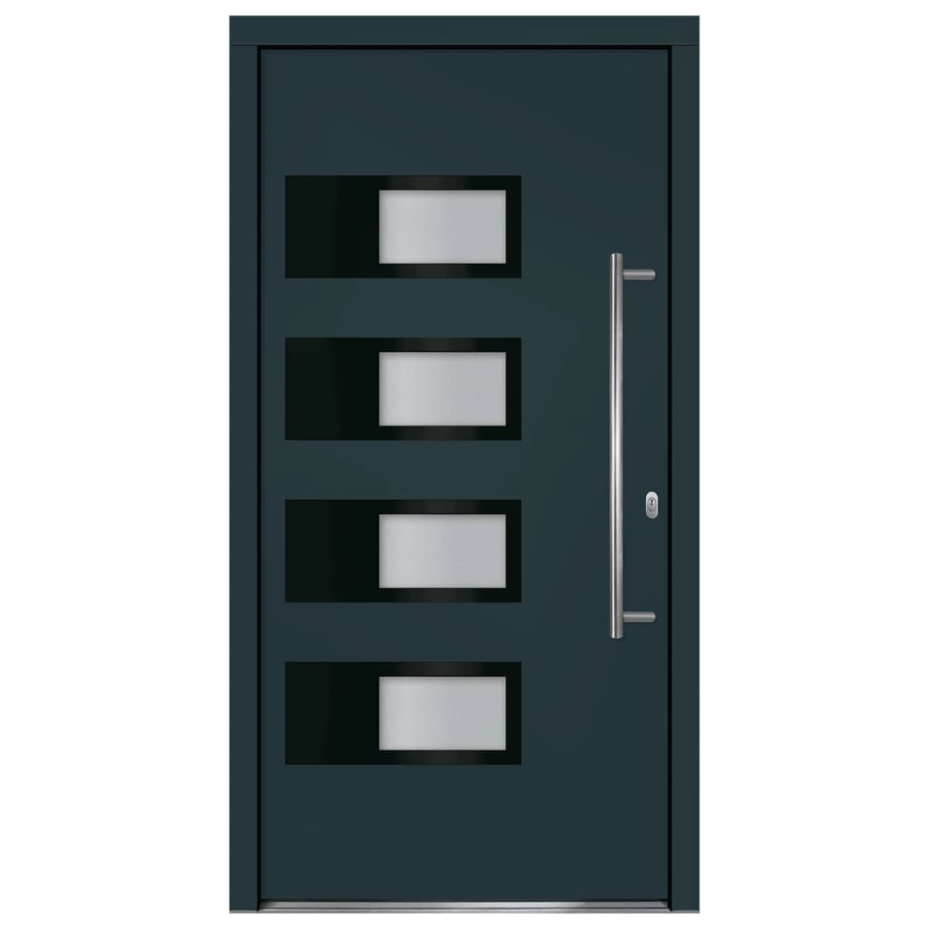 vidaXL Porta Ingresso Antracite 110x210 cm in Alluminio e PVC