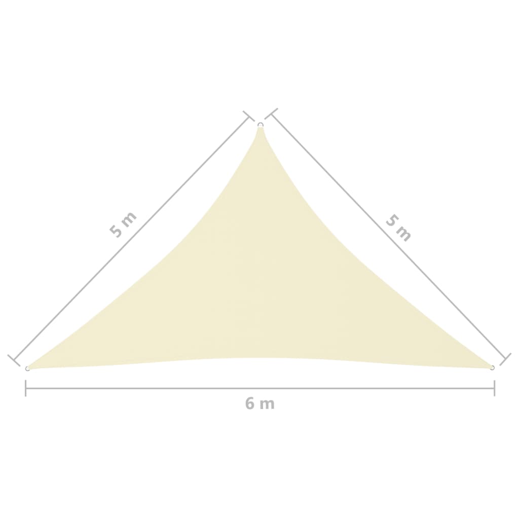 vidaXL Parasole a Vela Oxford Triangolare 5x5x6 m Crema