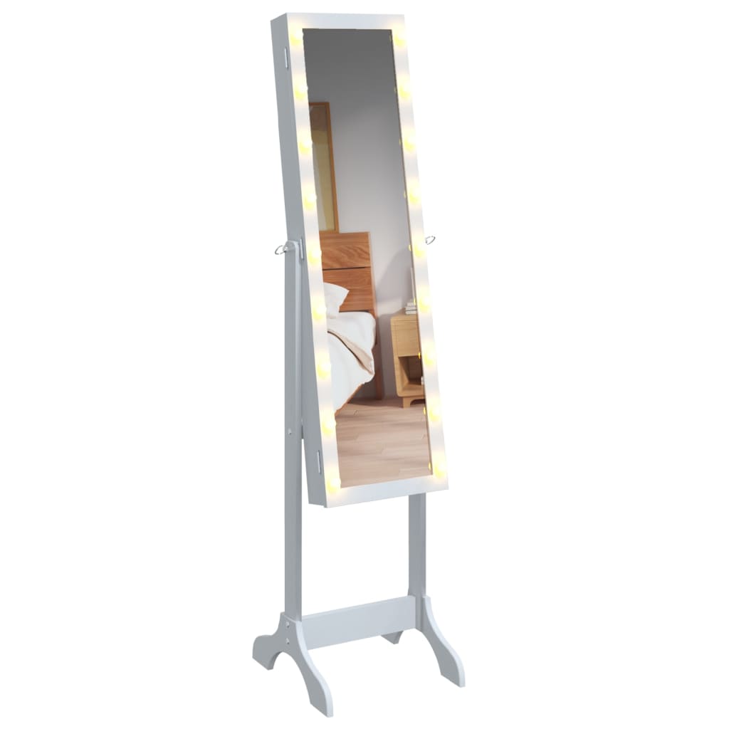 vidaXL Specchio Autoportante con LED Bianco 34x37x146 cm