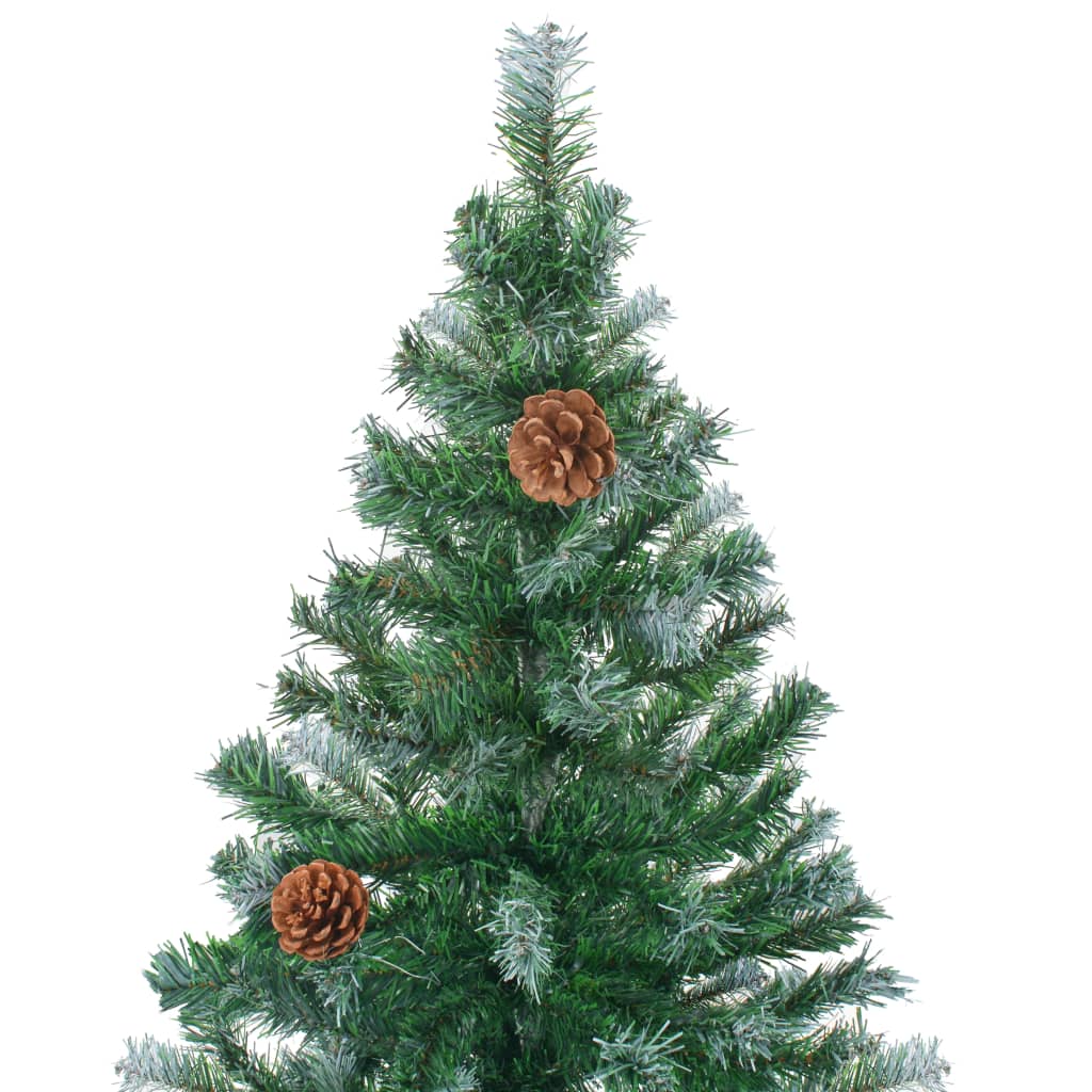 vidaXL Albero di Natale Artificiale Satinato con Pigne 150 cm