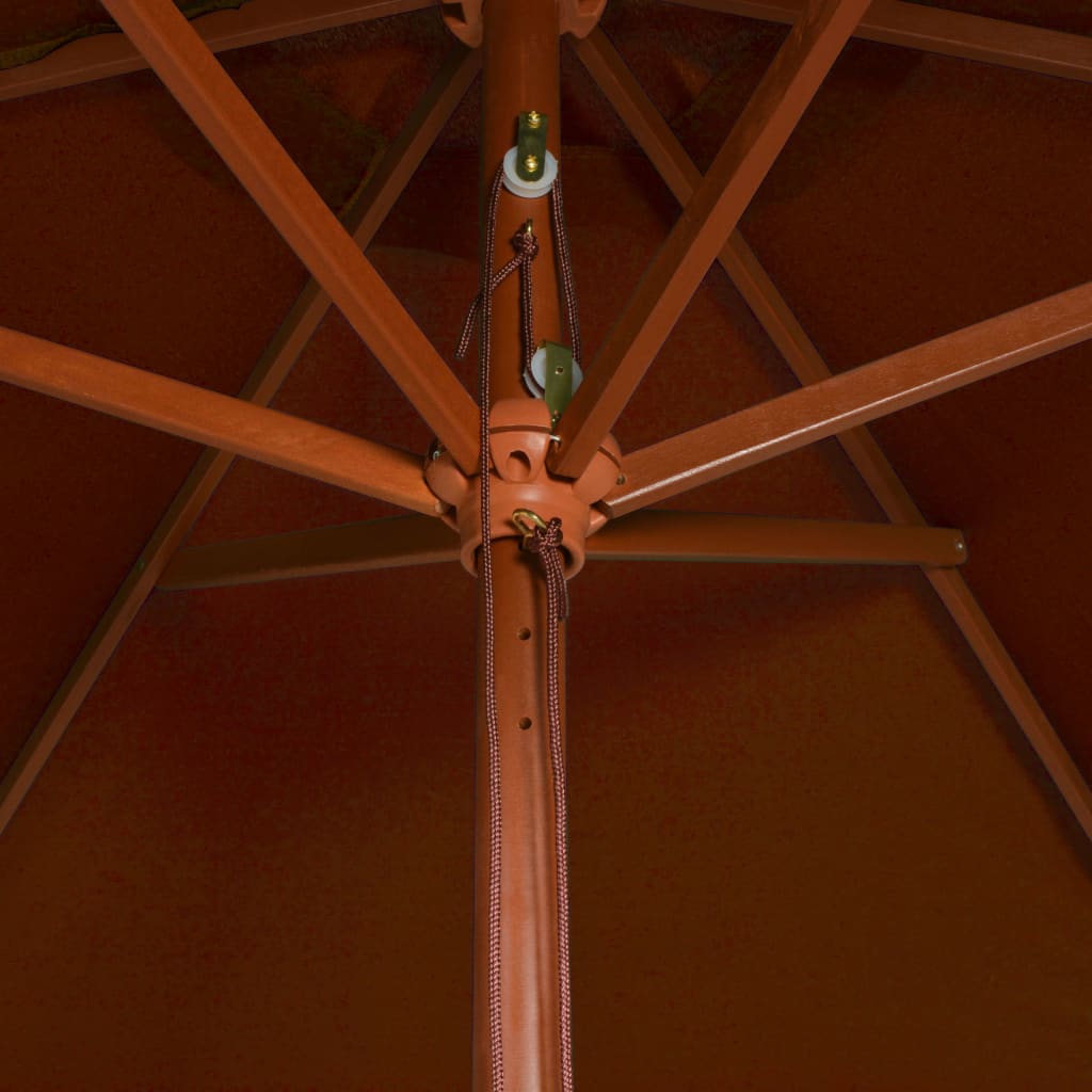 vidaXL Ombrellone da Esterni con Palo in Legno 200x300 cm Terracotta