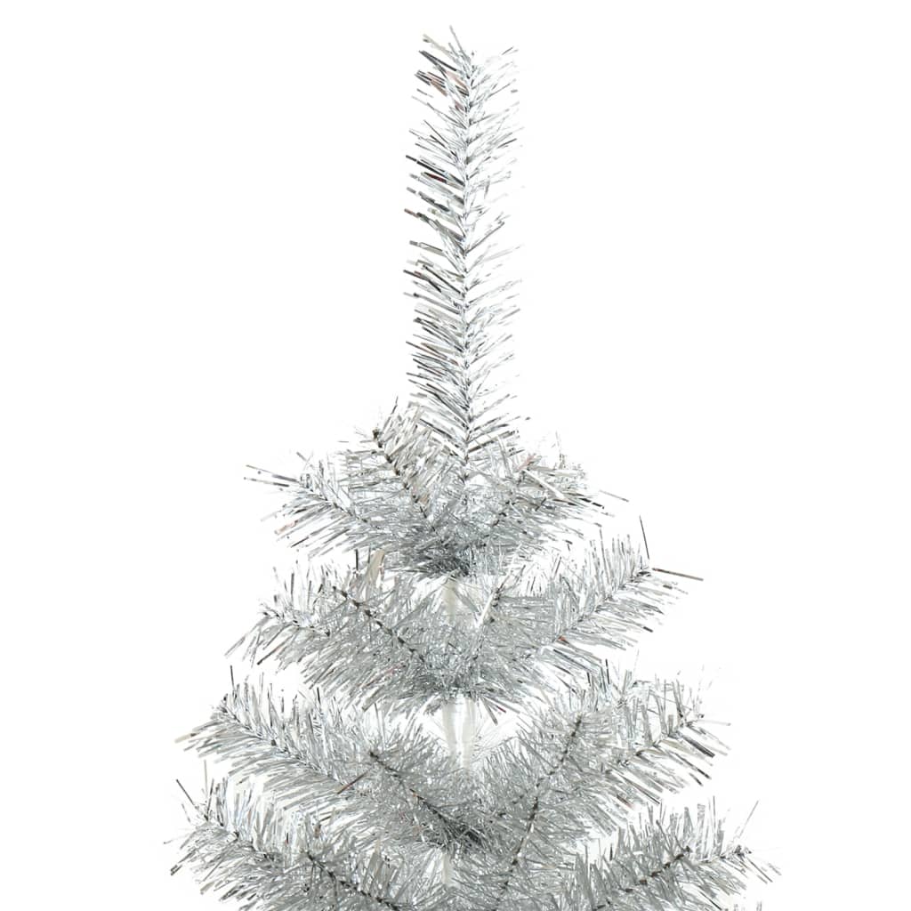 vidaXL Albero di Natale Artificiale con Supporto Argento 180 cm PET