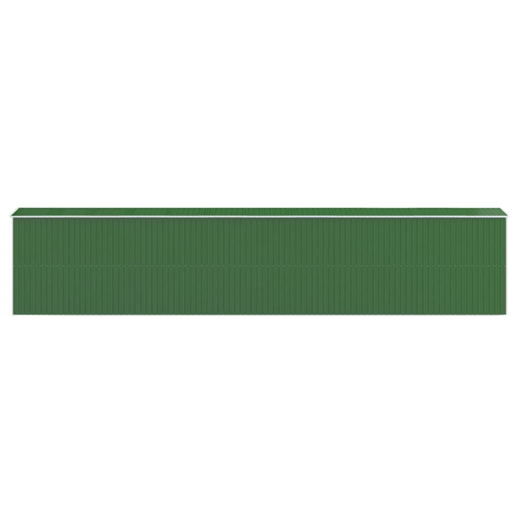 vidaXL Capanno da Giardino Verde 192x938x223 cm Acciaio Zincato