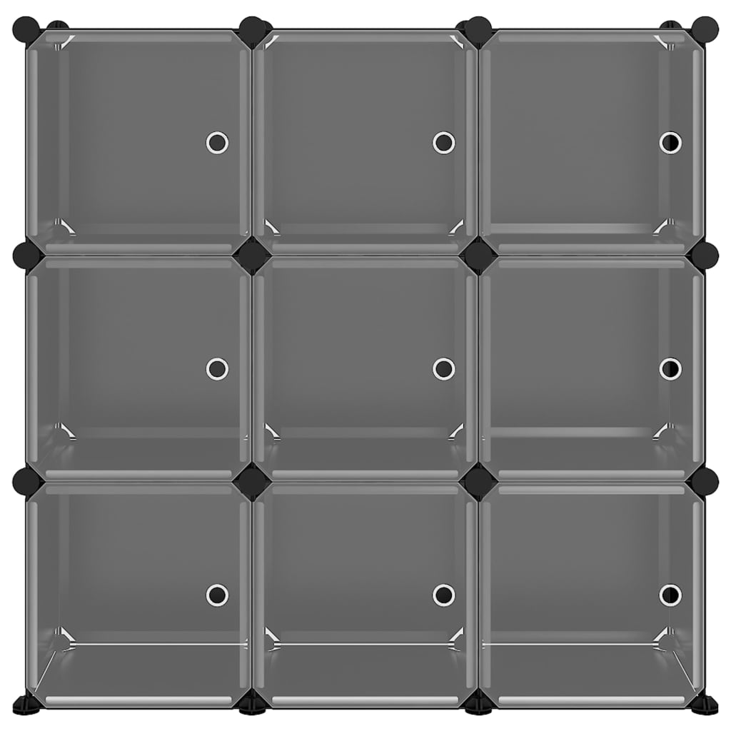 vidaXL Organizzatore Portaoggetti con 9 Cubi e Ante Trasparenti in PP