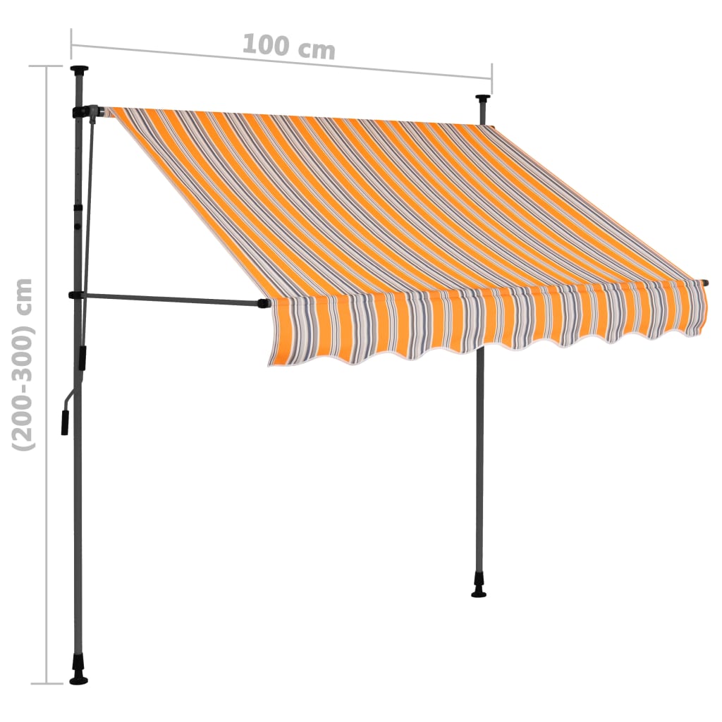 vidaXL Tenda da Sole Retrattile Manuale con LED 100 cm Gialla e Blu
