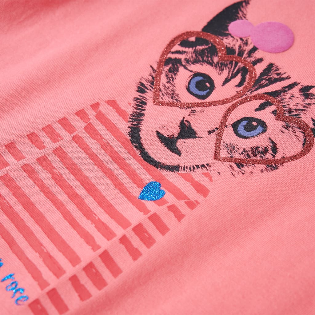 Maglietta da Bambina a Maniche Lunghe Gatto Rosa 92