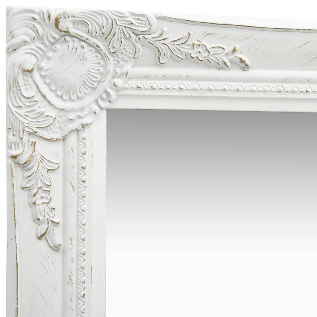 vidaXL Specchio da Parete Stile Barocco 40x40 cm Bianco