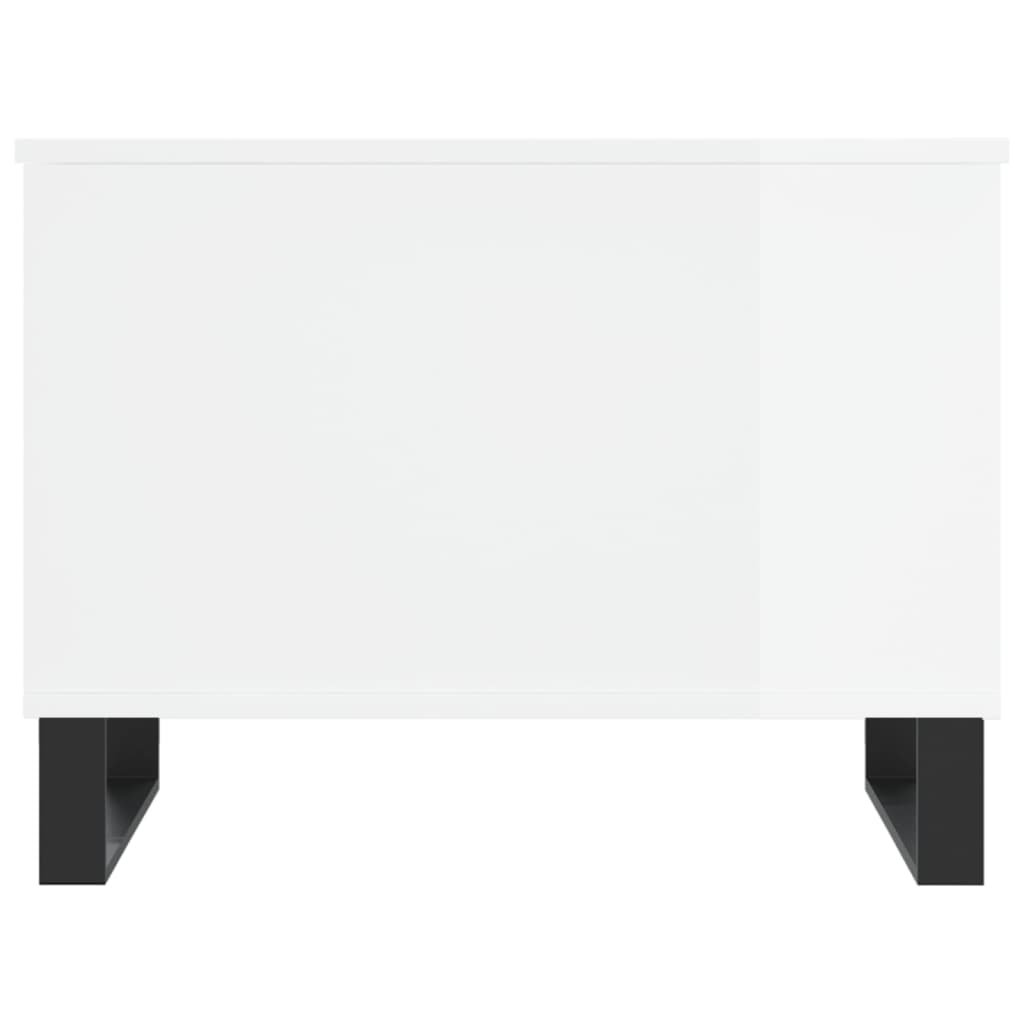 vidaXL Tavolino Salotto Bianco Lucido 60x44,5x45 cm Legno Multistrato