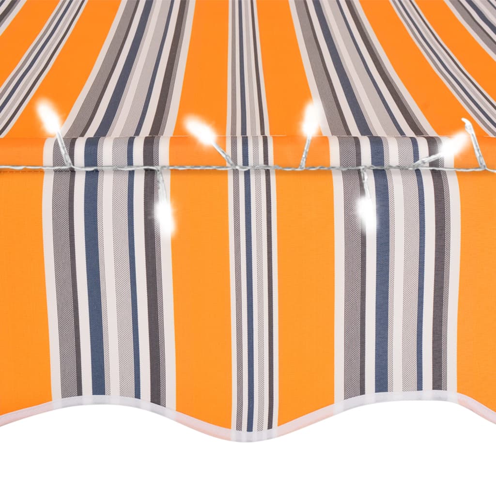 vidaXL Tenda da Sole Retrattile Manuale con LED 400 cm Gialla e Blu