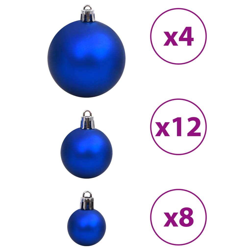 vidaXL Palline di Natale 100 pz Blu e Argento 3 / 4 / 6 cm
