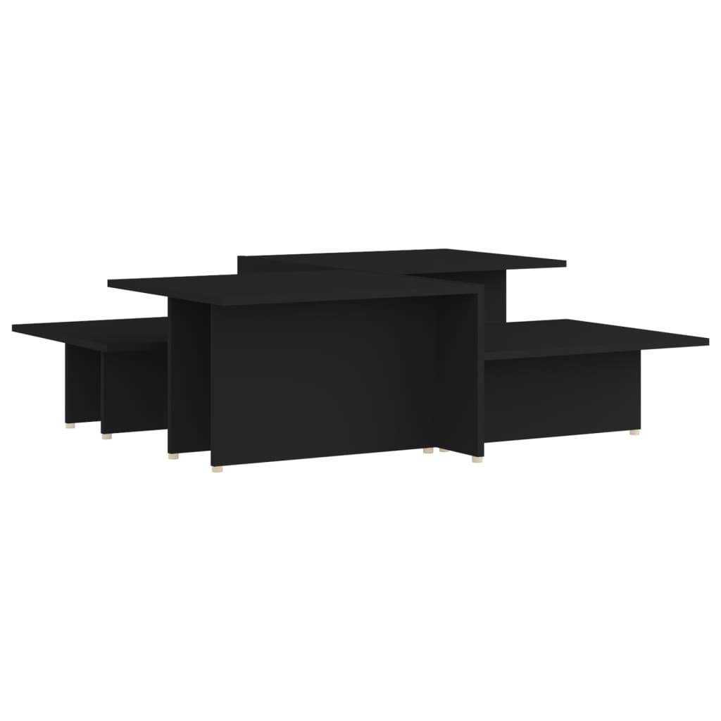 vidaXL Tavolini da Salotto 2 pz Neri 111,5x50x33 cm Legno Multistrato