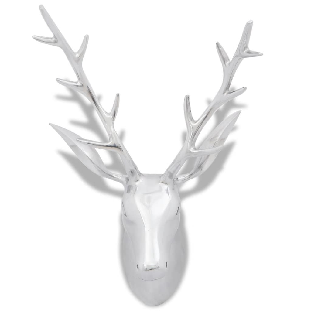 Decorazione da parete Testa cervo colore argento 61 cm