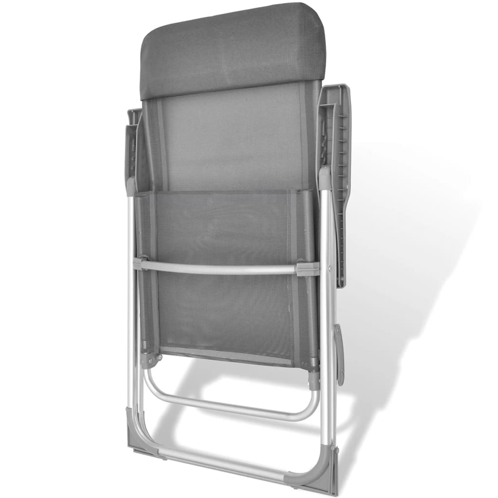 Set 2 sedie pieghevoli da campeggio regolabili in alluminio