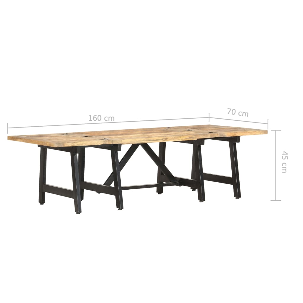vidaXL Tavolino da Caffè Estensibile 160x70x45 cm in Massello di Mango
